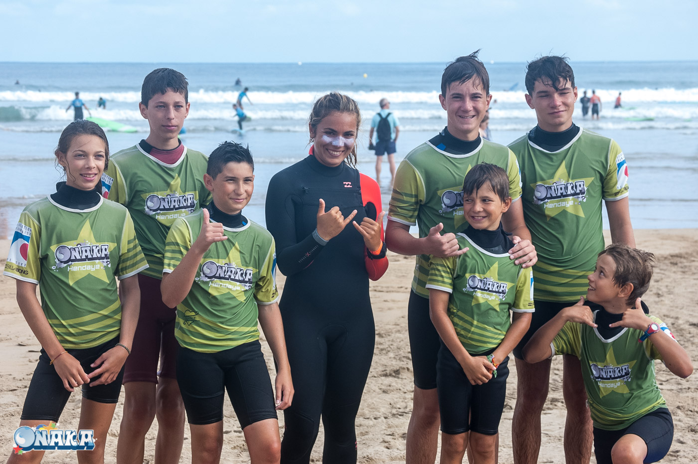 Onaka - cours surf Hendaye-photo groupe